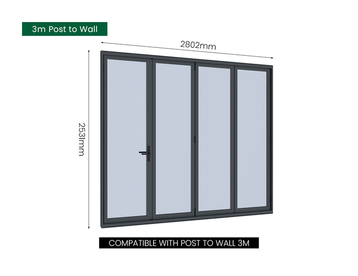 Bifold Glass Door For Mediterranean-SKY Freestanding Pergola