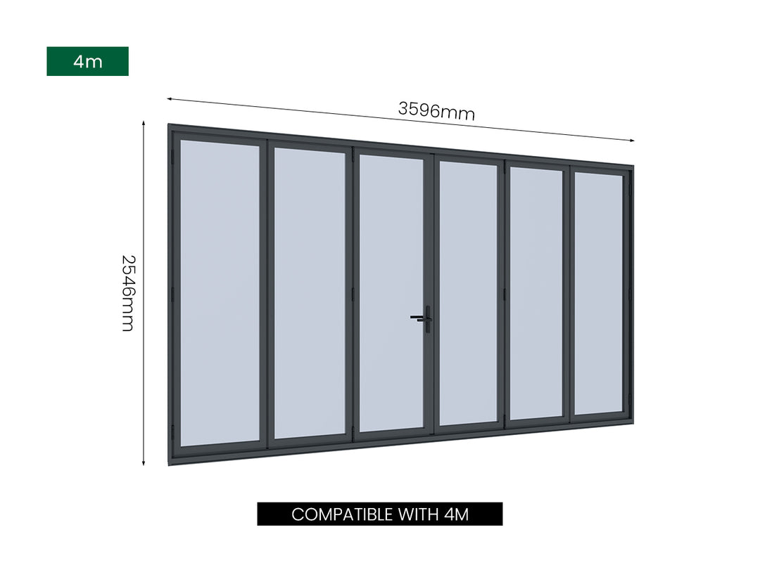 Bifold Glass Door For Mediterranean-SKY Freestanding Pergola