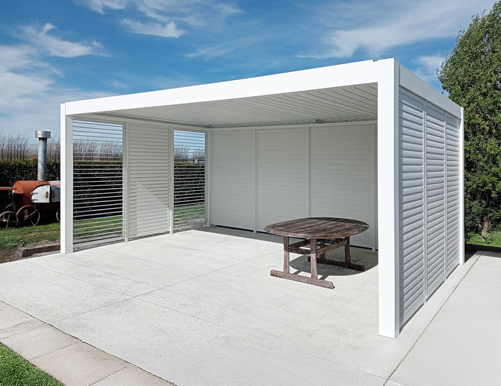 Mediterranean SKY  Pergola Tongue and Groove Privacy Screen