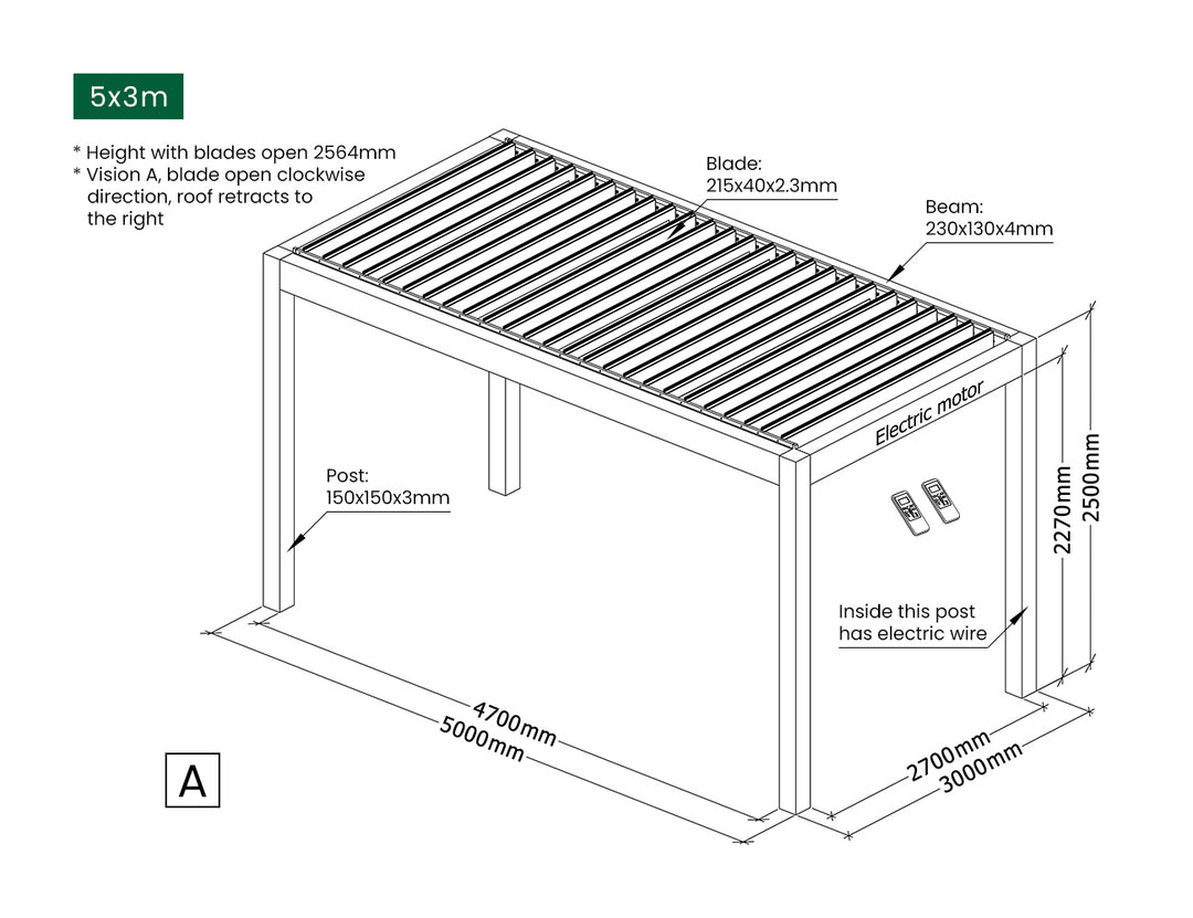 Mediterranean Motorised Retractable Louvre Roof System