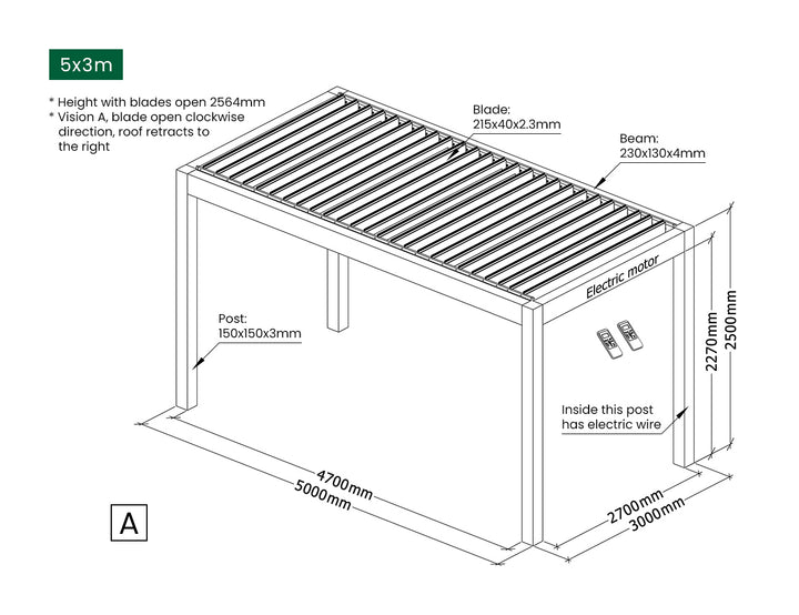 Mediterranean Motorised Retractable Louvre Roof System