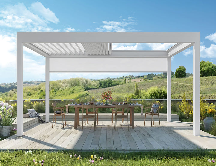 Mediterranean-SKY Motorised Freestanding Retractable Louvre Roof System