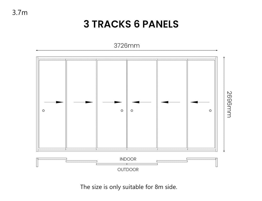 Frame Glass Sliding Door for Tasman Wall Mounted Pergola