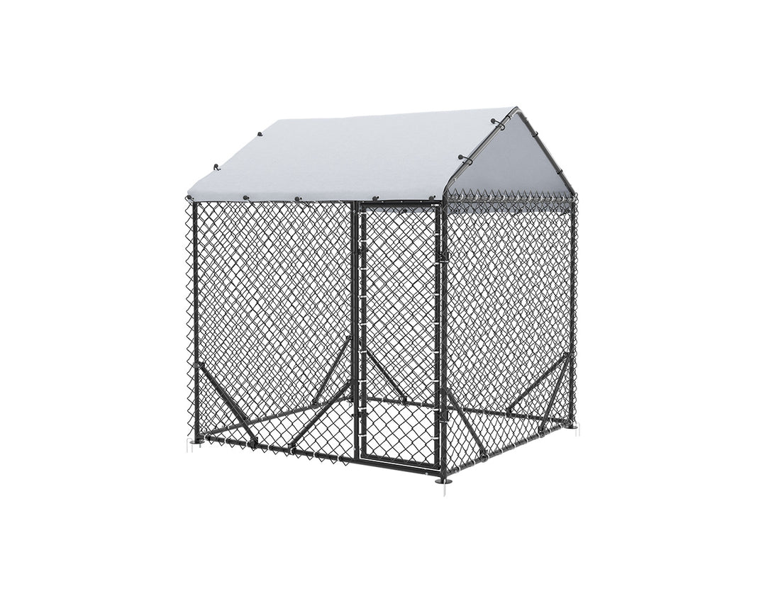 Aegis Outdoor Dog Run With Roof Cover - 196x196x230cm