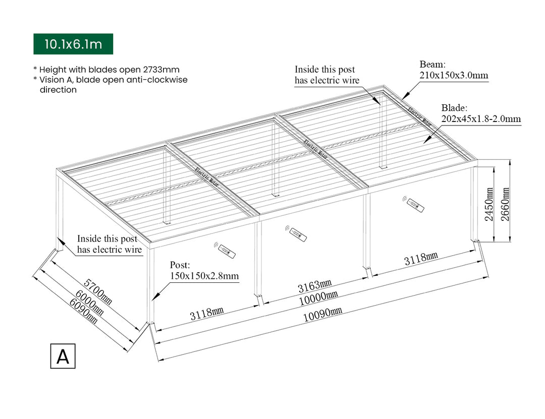 Pacific Motorised Freestanding Louvre Roof