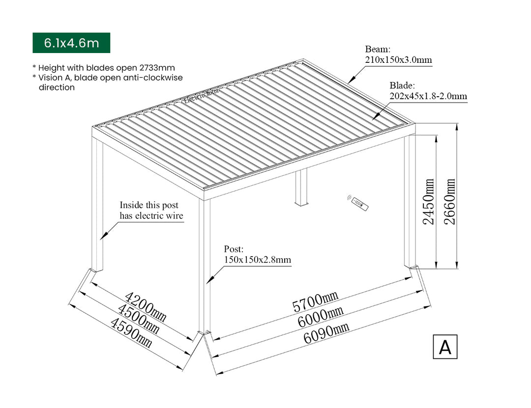 Pacific Motorised Freestanding Louvre Roof