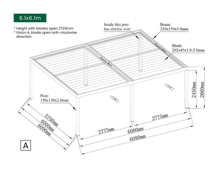 Pacific Motorised Freestanding Louvre Roof