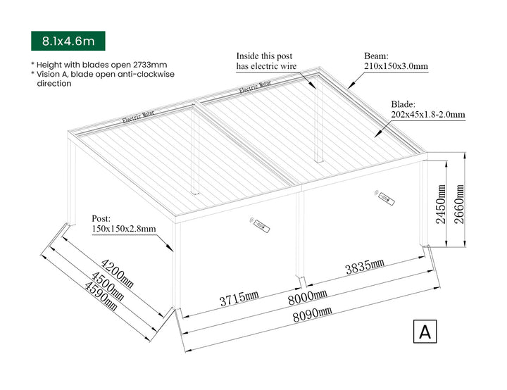 Pacific Motorised Freestanding Louvre Roof