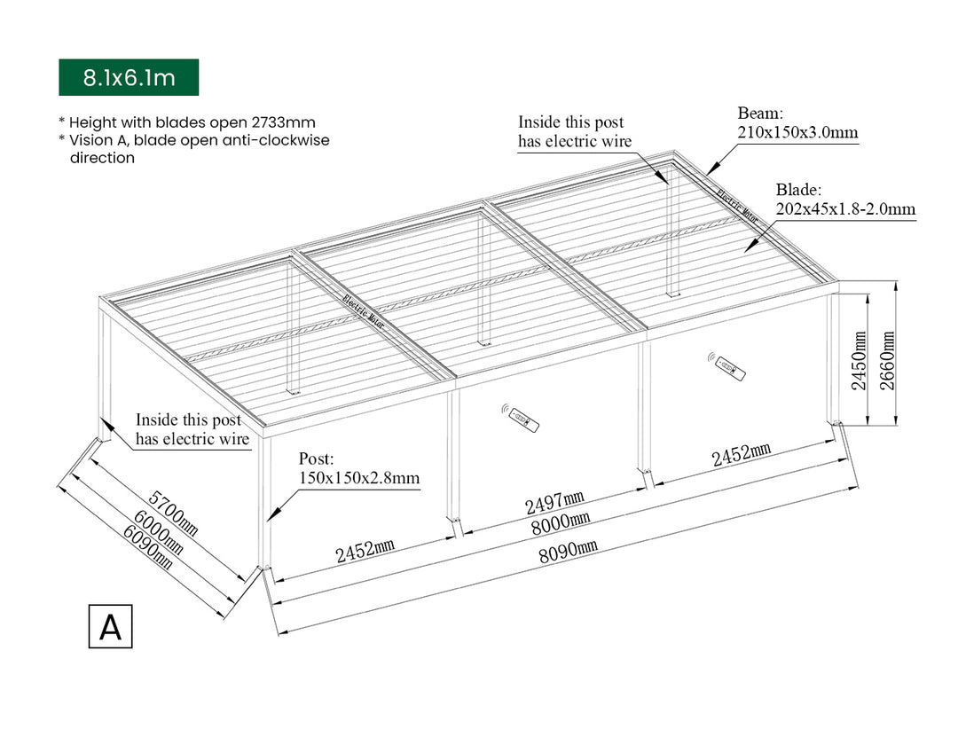Pacific Motorised Freestanding Louvre Roof