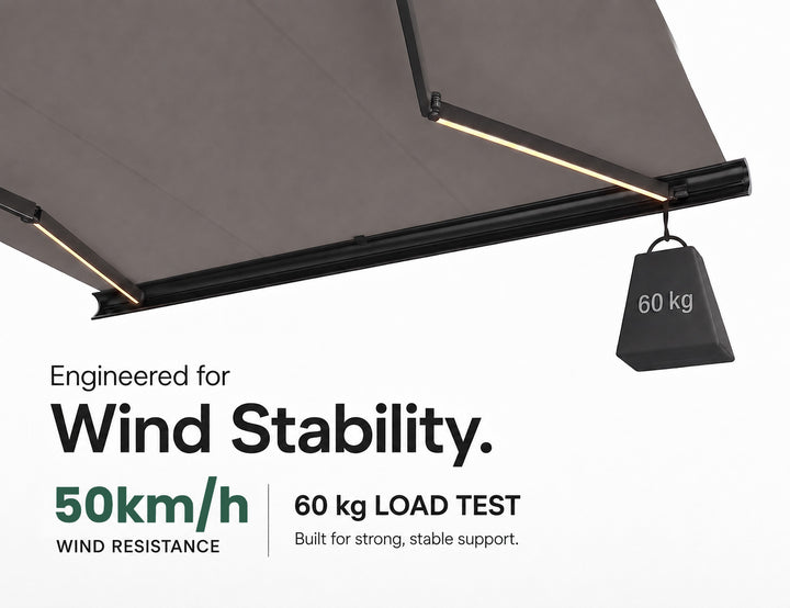 Rainier Pro Full Cassette Motorised Retractable Awning