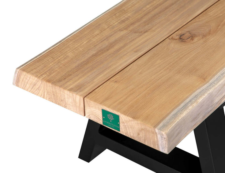 Robusta Teak Dining Table And Bench Bundle - 250cm