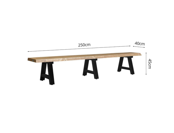 Robusta Teak Dining Table And Bench Bundle - 250cm