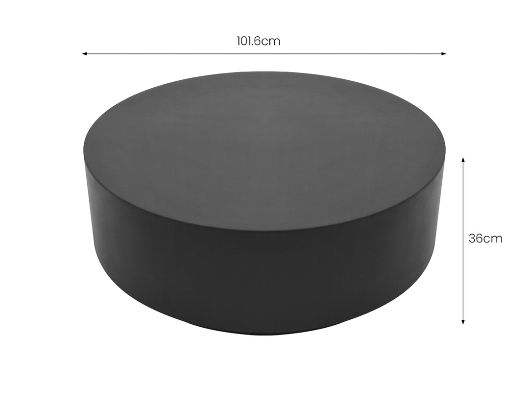 Rome Coffee Table Large Slate  Black