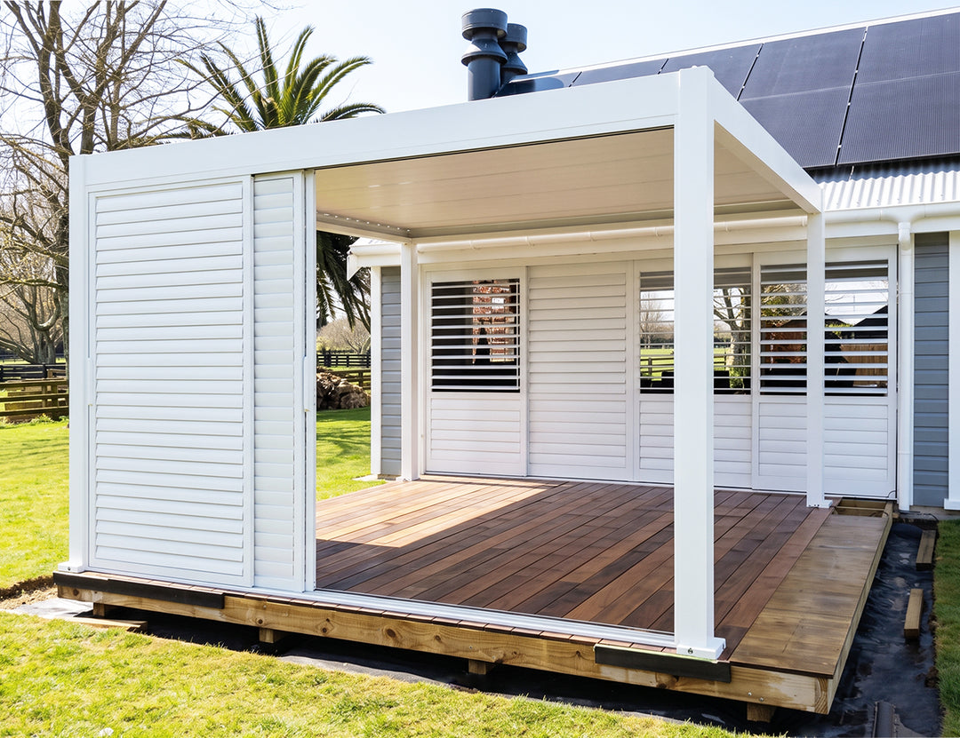 Shutter Sliding Door for Tasman Freestanding Pergola