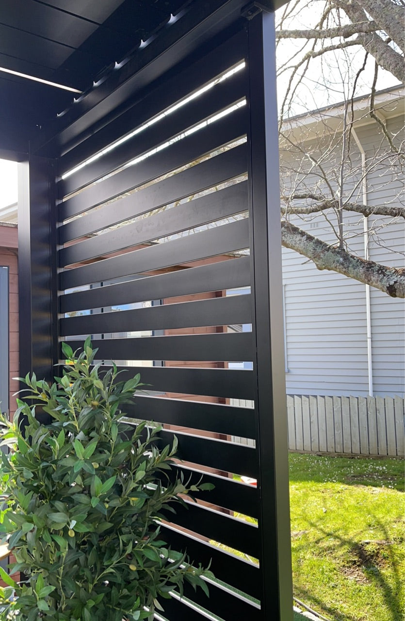 Baltic Freestanding Pergola Slatted Privacy Wall Size: 0.849m Colour: Black