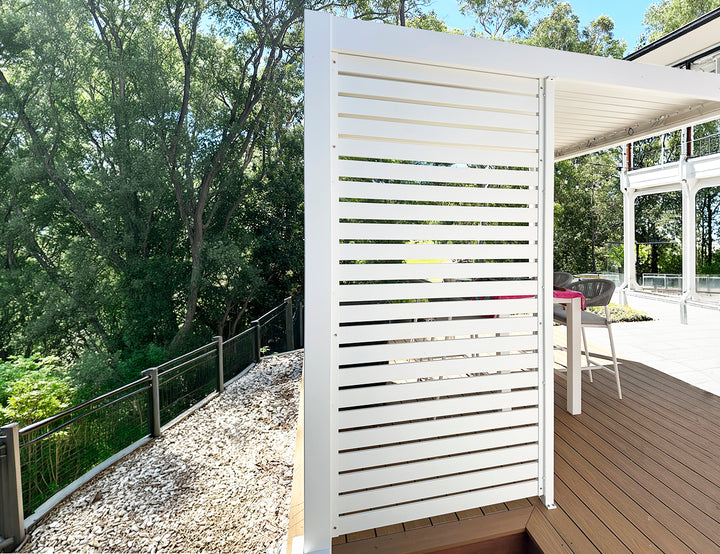 Atlantic & Caribbean Freestanding Pergola Slatted Privacy Wall