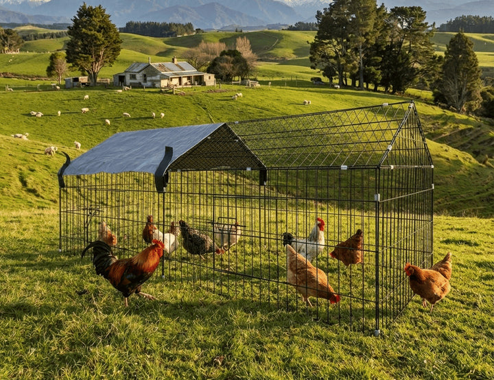 Chicken/Rabbit Run Cage with Sun Cover - 185 x 75 x 75cm