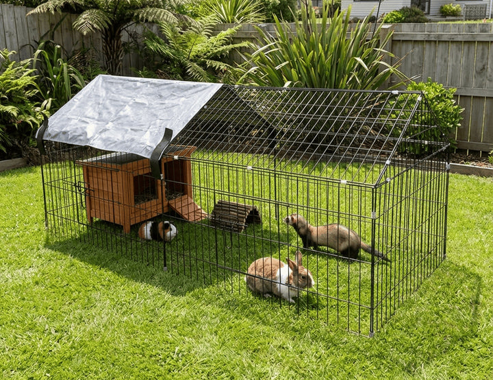 Chicken/Rabbit Run Cage with Sun Cover - 185 x 75 x 75cm
