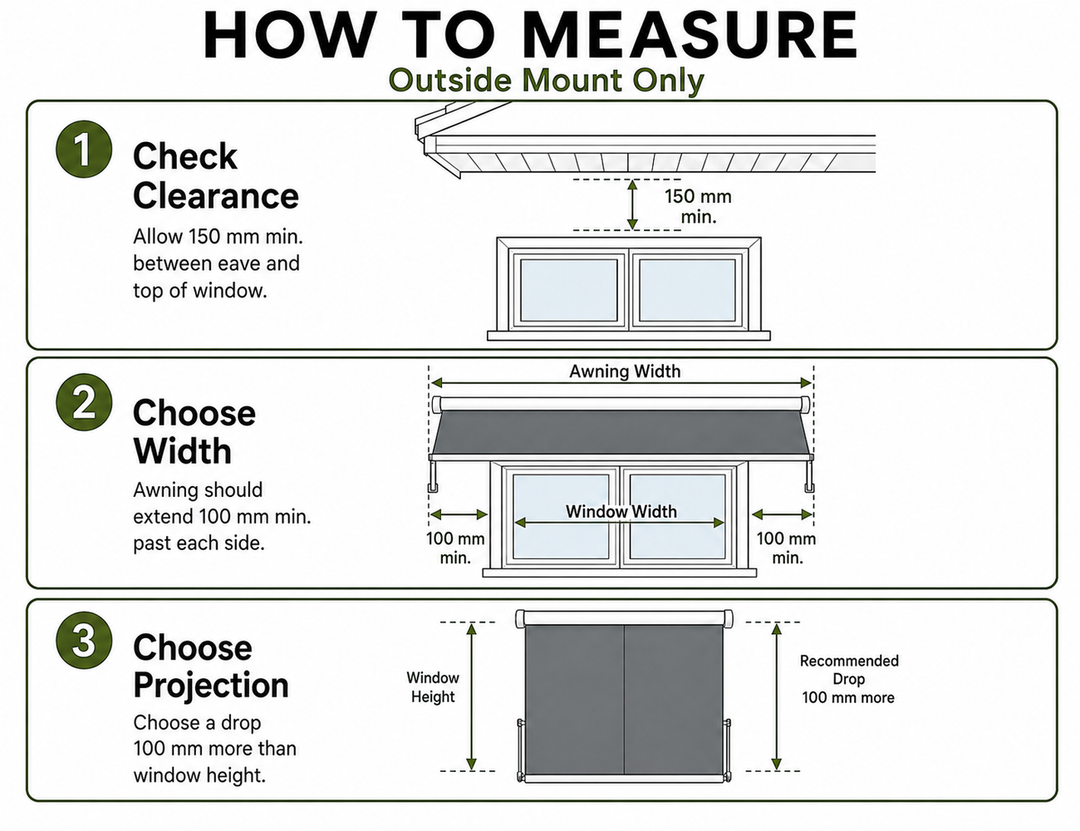 Solaris Motorised Retractable Drop-Arm Window Awning