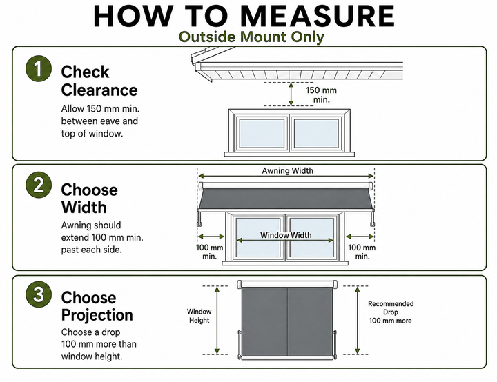 Solaris Motorised Retractable Drop-Arm Window Awning