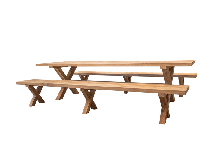 Sovereign Teak X-leg Dining Set-3PCS