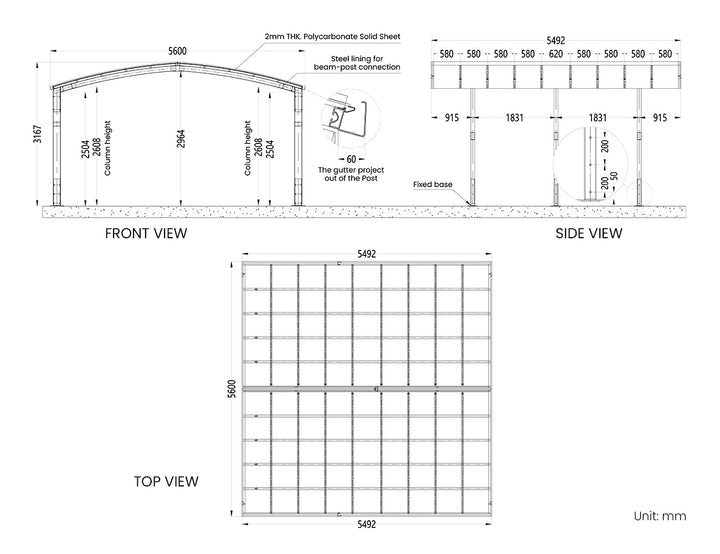 Stormbrace Triple Support Double Carport