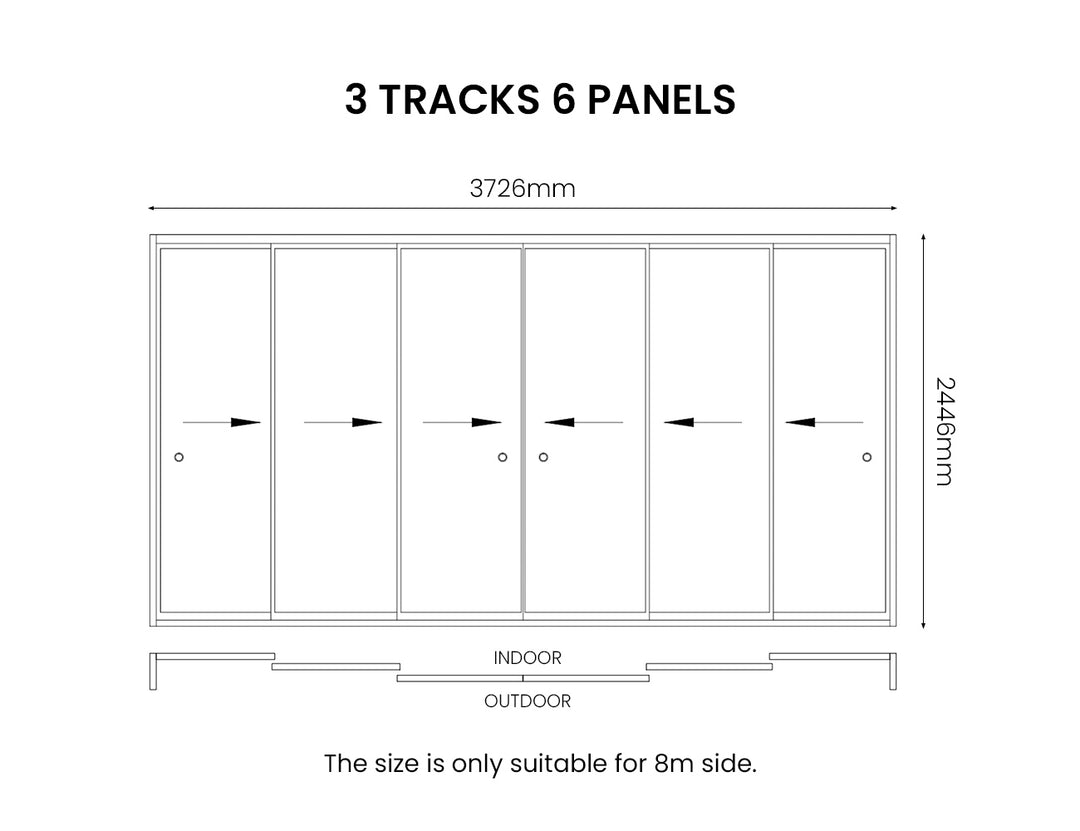 Frame Glass Sliding Door for Tasman Freestanding Pergola