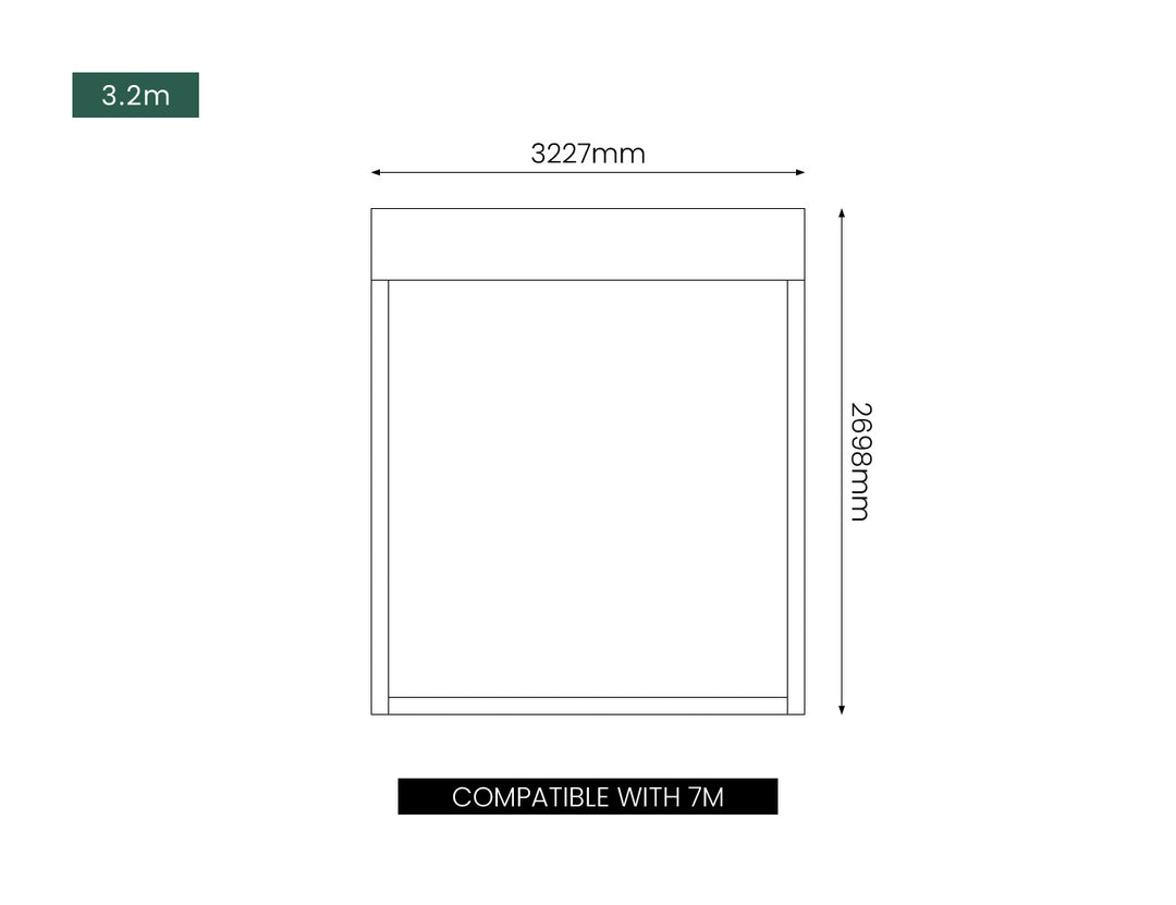 Motorised PVC Blind For Tasman Wall Mounted Pergola