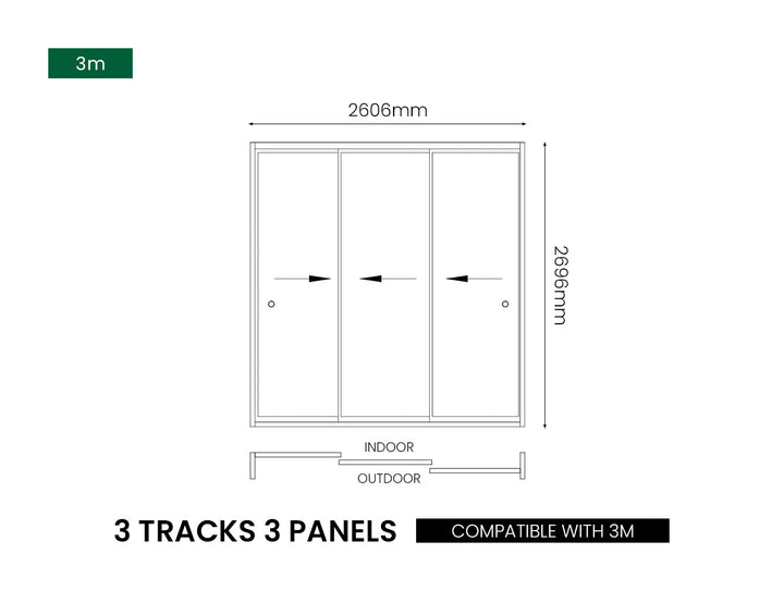 Tasman Wall Mounted Pergola Frameless Glass Sliding Door
