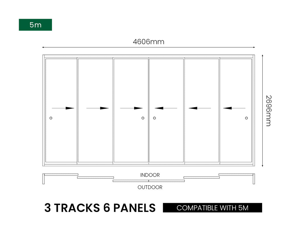 Tasman Wall Mounted Pergola Frameless Glass Sliding Door