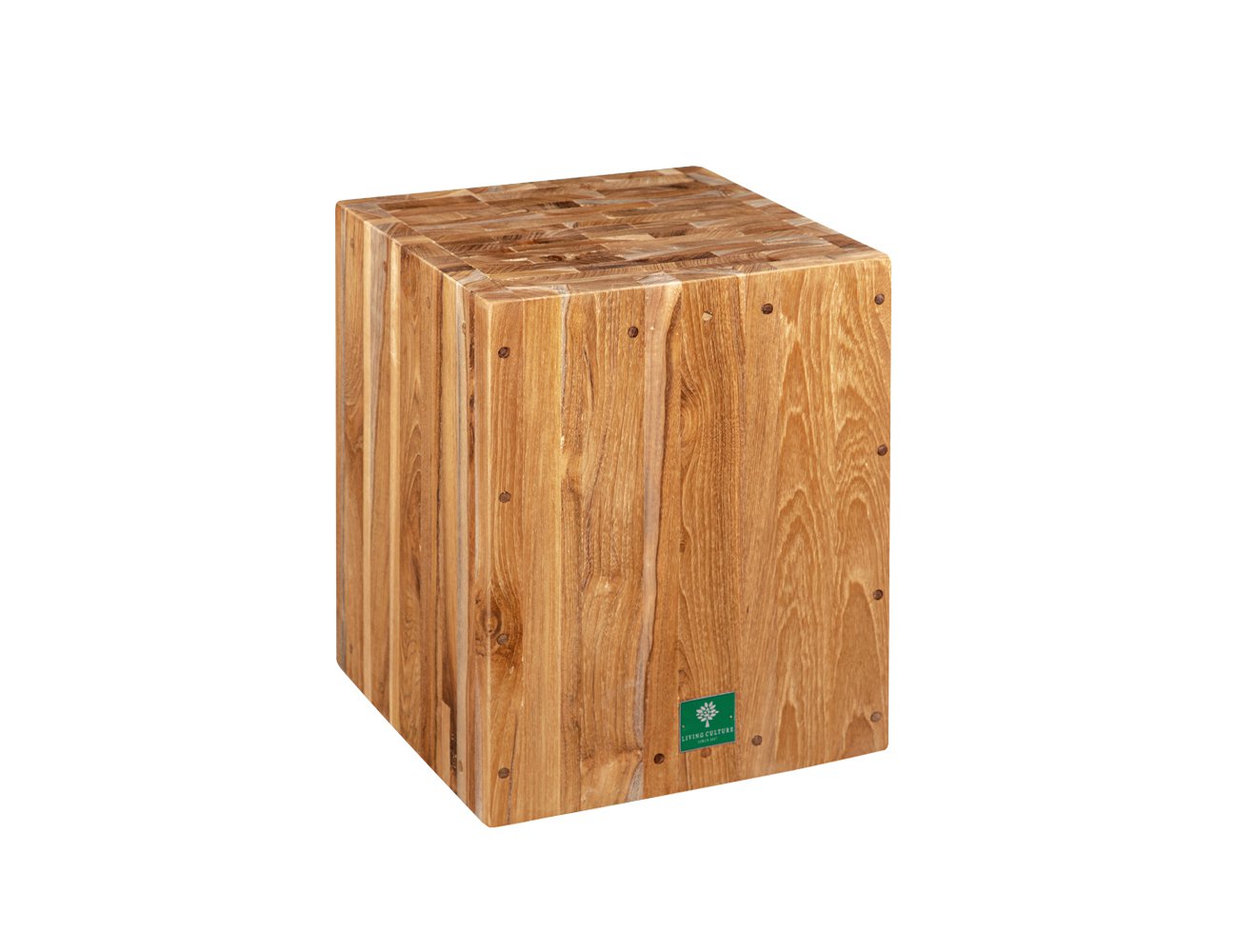 Teak Cube Stool