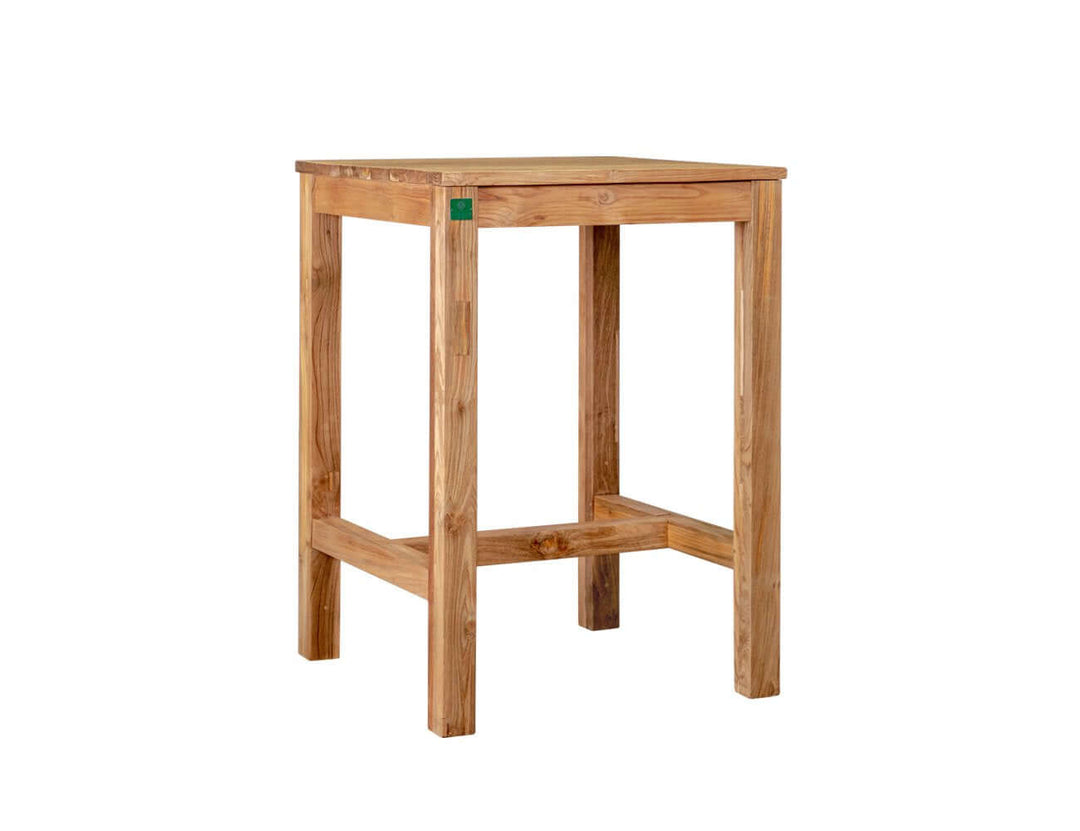 Teak Outdoor Square Bar Leaner Table 75 X 75 X 105cm