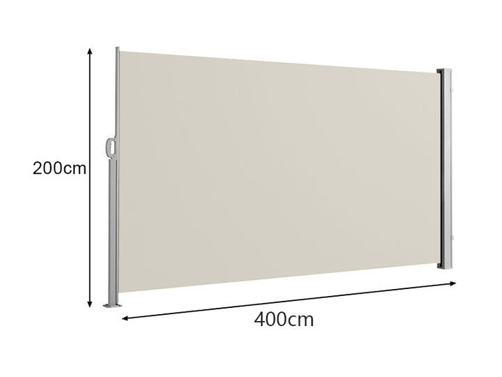 Retractable Side Awning & Privacy Screen 2m X 4m