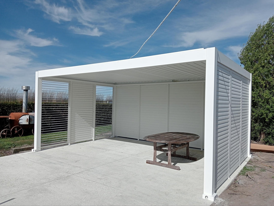 Atlantic & Caribbean Freestanding & Caspian Series Pergola Shutter Wall