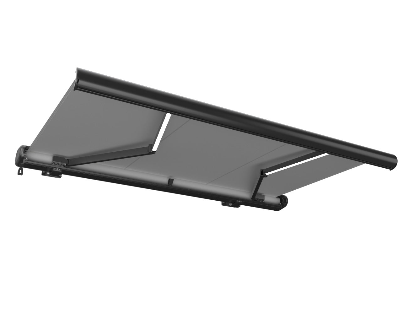 Rainier Full Cassette Motorised Retractable Awning Size: 4 x 2.5m Color: Dark Grey+Light Grey