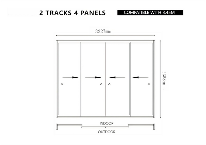 Frame Glass Sliding Door for Baltic Freestanding Pergola