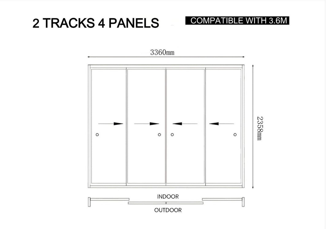 Frame Glass Sliding Door for Baltic Freestanding Pergola