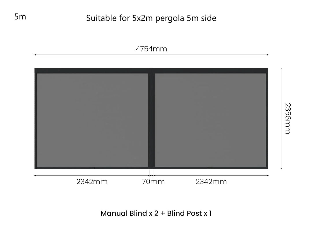 Retractable Shade Blind For Baltic Freestanding Pergola  2.0