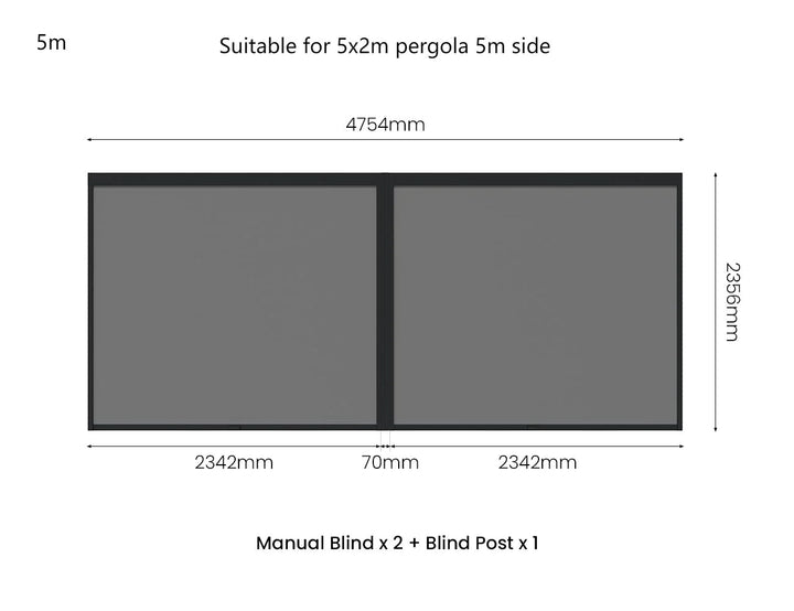 Retractable Shade Blind For Baltic Freestanding Pergola  2.0