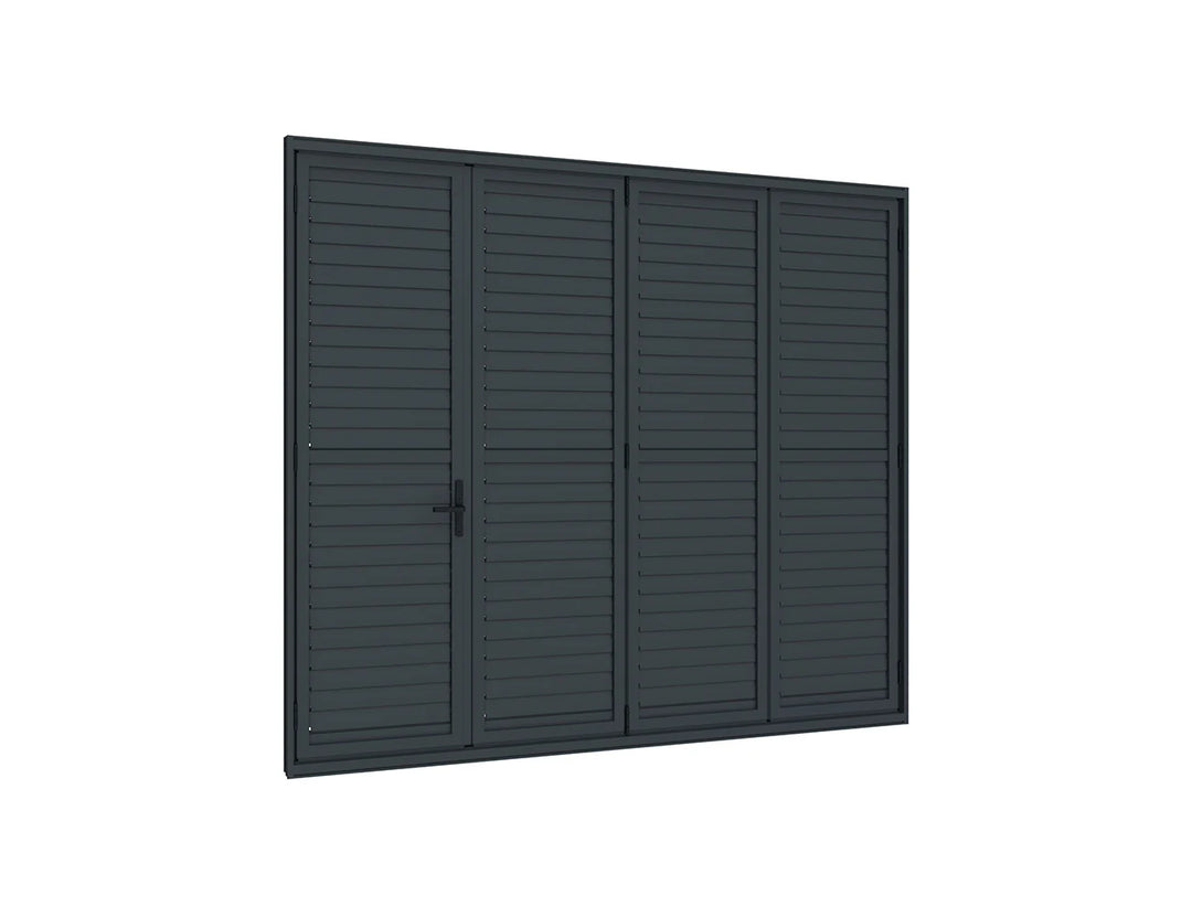 Bifold Shutter Wall For Mediterranean-SKY Wall Mounted Pergola