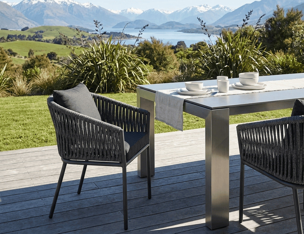 Kereru Aluminium and Rope Outdoor Dining Chair
