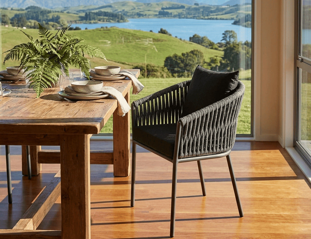 Kereru Aluminium and Rope Outdoor Dining Chair