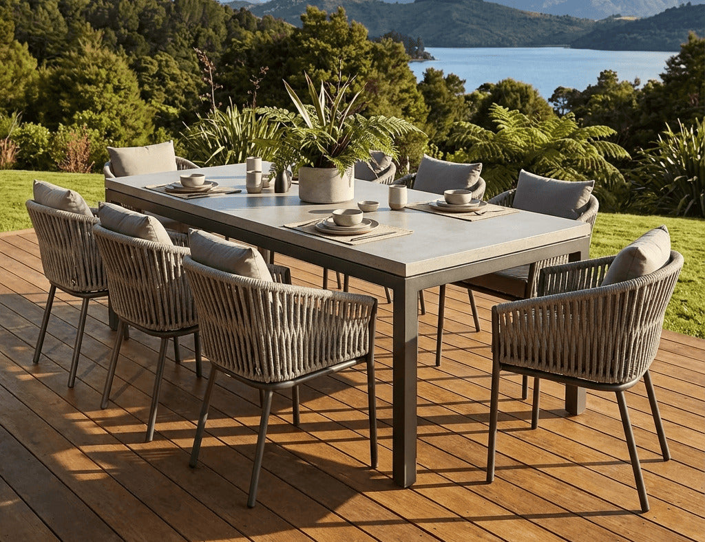Kereru Aluminium and Rope Outdoor Dining Chair