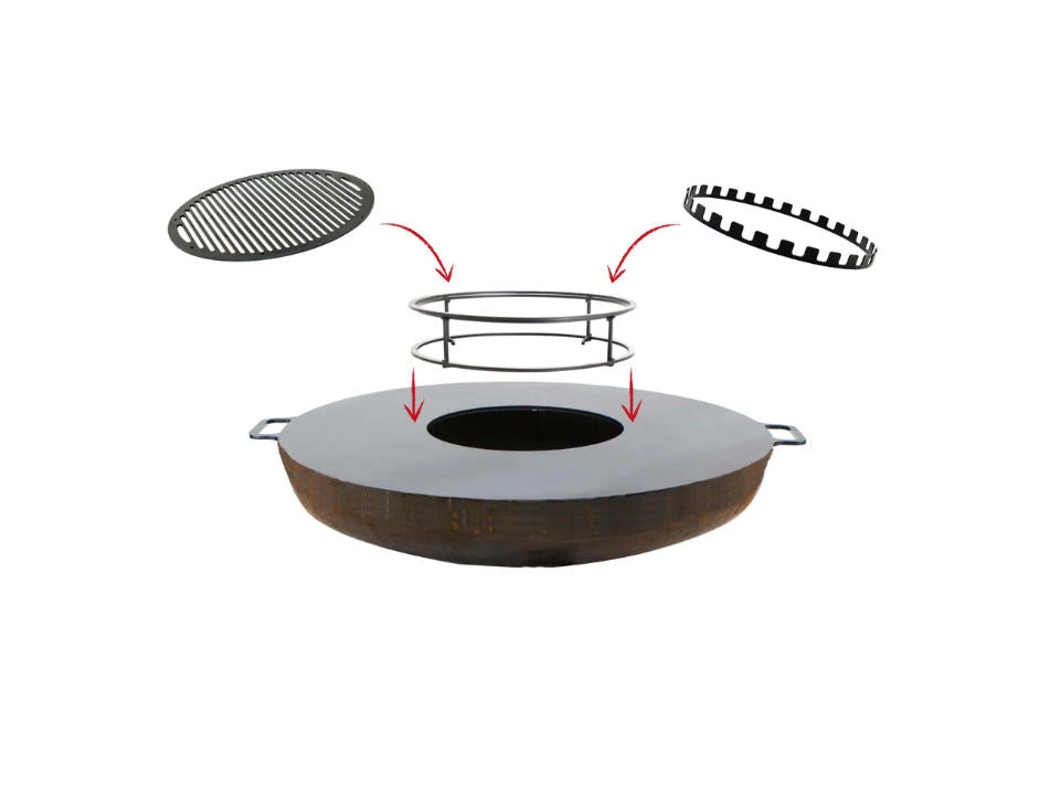 Corten Steel Fire Pit Bowl – 80cm Outdoor Brazier