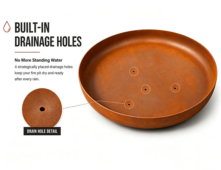 BASIN 75cm Corten Steel Fire Pit Bowl