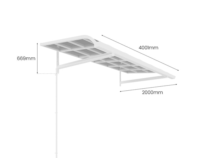 Country Window / Door Awning Canopy Collection Size: 2x1.5m Color: White