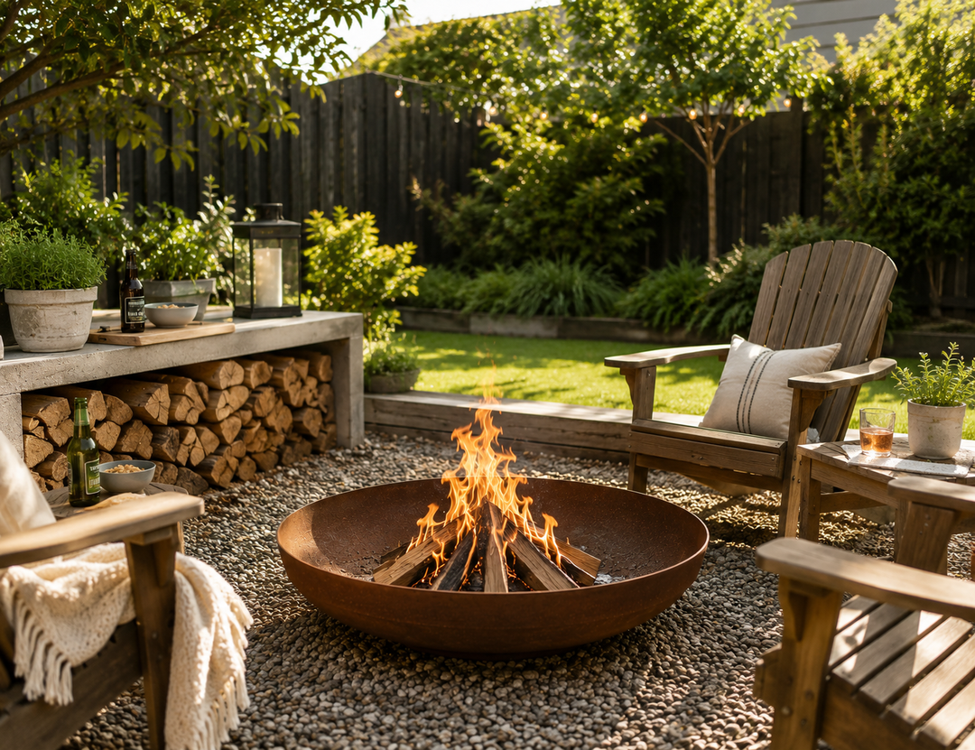 BASIN 80cm Corten Steel Fire Pit Bowl