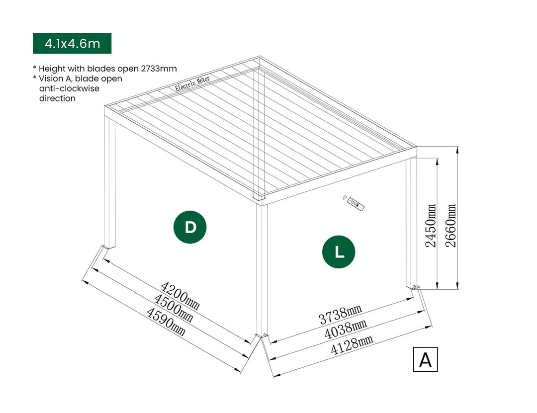 Manual Blind For Pacific Freestanding Pergola