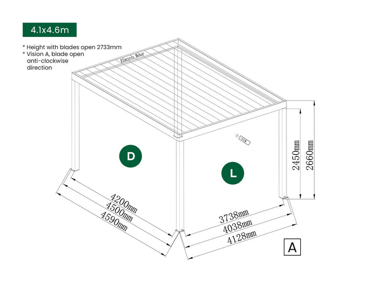 Manual Blind For Pacific Freestanding Pergola