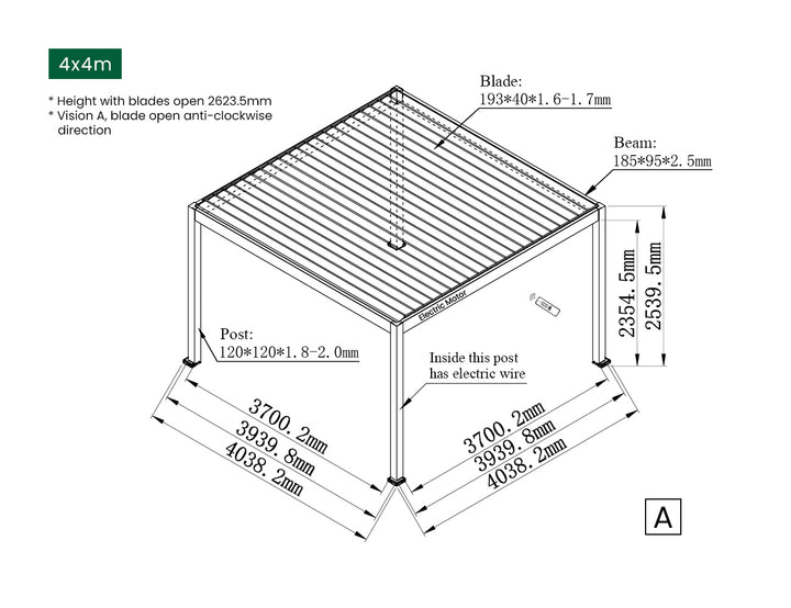 Caribbean Motorised Freestanding  Louvre Roof Aluminium Pergola